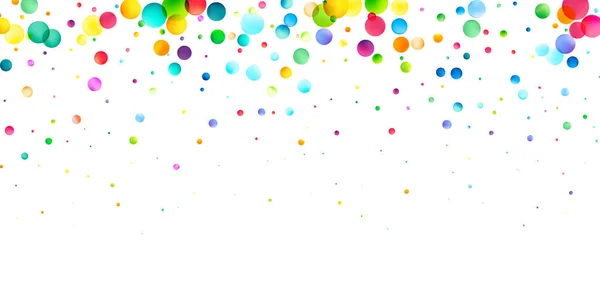 Праздничный Радостный Каскад Разноцветных Пузырьков Белом Фоне Создающий Ощущение Праздника — стоковый вектор