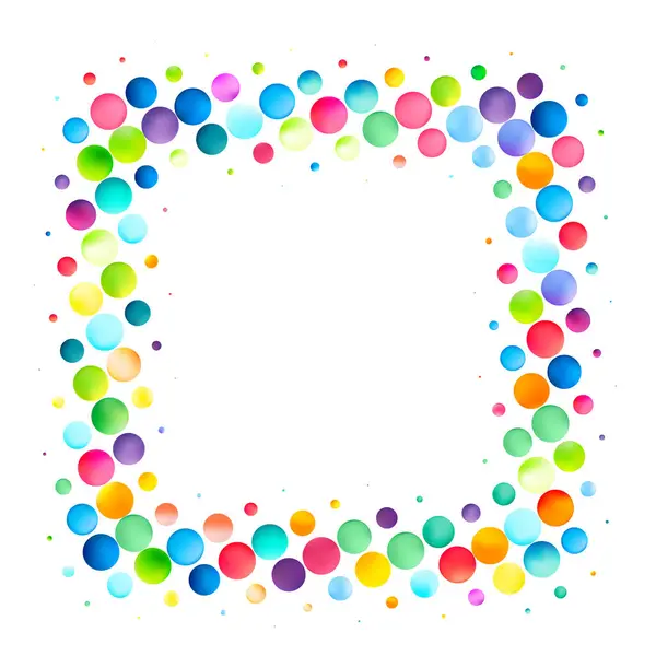 Circular Frame Composed Colorful Dots Creating Vibrant Inviting Border Pure — Stock Vector