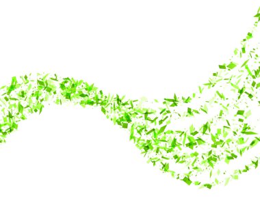 Yeşil parçalardan oluşan girdap, çarpıcı bir görsel formda enerjiyi, doğal döngüleri ve sürdürülebilirliği temsil eden dinamik ve organik bir akış yaratır..