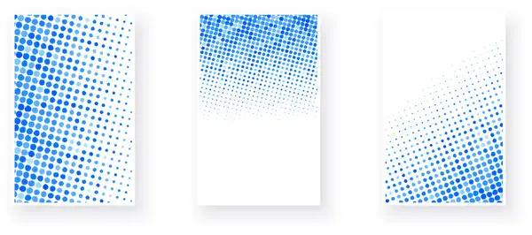 Series Images Showcasing Gradient Transition Dense Sparse Cerulean Dots Suggesting — Stock Vector