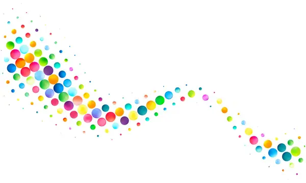 一种流动的波形 由白色背景上的彩色圆点组成 以生动 抽象的方式传达节拍和动作 免版税图库插图