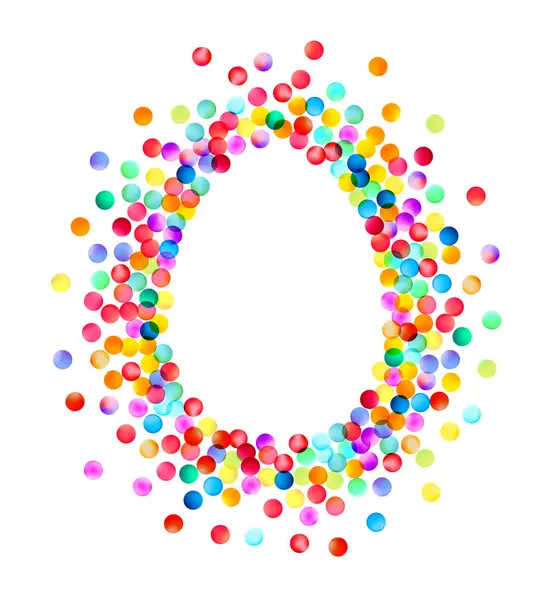 Imaginative Depiction Egg Silhouette Formed Cascade Vividly Colored Confetti Dots Stock Illustration