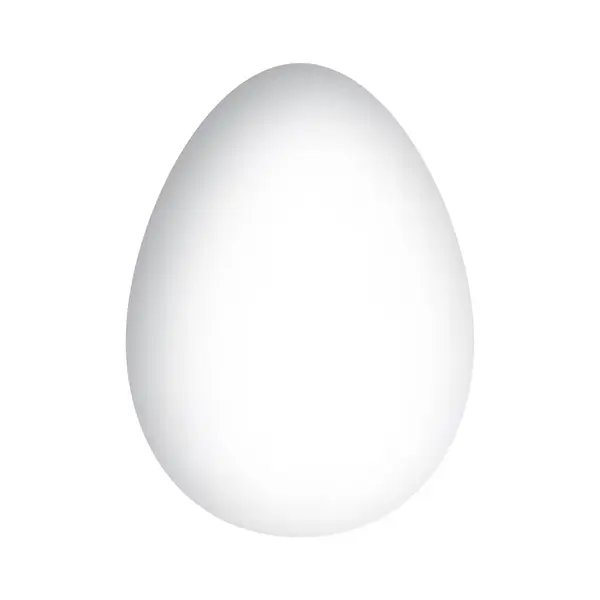 Одиночне Біле Яйце Виділяється Тлі Чисто Білого Фону Його Гладка Векторна Графіка