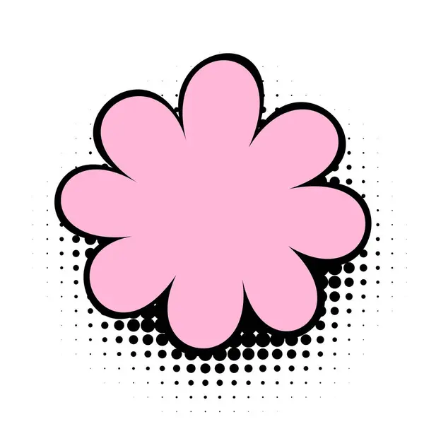 Playful Pink Floral Silhouette Pops Graphic Charm Surrounded Classic Black 스톡 일러스트레이션