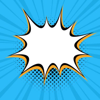 Bu göz alıcı çizgi roman, yüksek etkili bir görsel etki için siyah ve turuncu ile vurgulanmış elektrik mavi hız çizgileri ve yarım ton nokta deseni içerir..