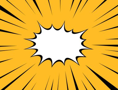 Kalın altın ışınlarla çevrili merkezi beyaz bir yıldız patlaması, sarı zemin üzerinde canlı bir patlamanın özünü yakalıyor..