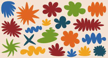 Mevsimin havasını yansıtmak için yumuşak şekiller ve sıcacık bir renk paleti kullanan sonbahar bitkisinin sıcak ve soyut bir temsili..