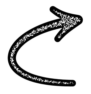 Karmaşık desenli, sağa doğru dönen siyah bir ok, çeşitli tasarım projeleri için ideal, vektör illüstrasyonu.