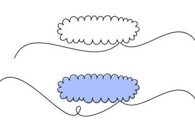 Beyaz ve mavi bulutumsu şekillerin pürüzsüz akış çizgileriyle birbirine bağlandığı soyut bir illüstrasyon. Minimalist tasarım modern, yaratıcı projeler ve dekorasyonlar için mükemmel..