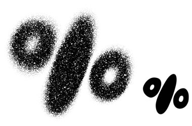 Kalın noktalı ve maddi ya da promosyon grafikleri için yüzde yüz siyah bir sembol. Vektör illüstrasyonu.