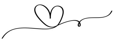Zarif siyah çizgi kalp çizimi ve akıcı bir bağlantı çizgisi. Modern, minimalist ve romantik tasarımlar için mükemmel..