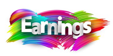 Beyaz gelir harfleri parlak, soyut fırça darbeleri üzerine. Modern finans, kripto veya dijital gelir temaları kavramı.