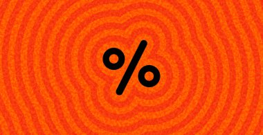 Yürekli, siyah yüzde bir sembolün, dokulu kırmızı-turuncu eşmerkezli dalga desenlerinin temsili..