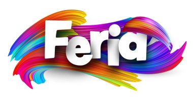 İspanyolca adil kelimesi parlak, çok renkli fırça darbesi arkaplan üzerinde kalın beyaz metin ile gösterilir