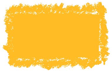 Sert kenarları ve fırça dokusuyla parlak sarı grunge çerçeve. Vektör illüstrasyonu canlı, cesur grafik tasarımı için mükemmel.
