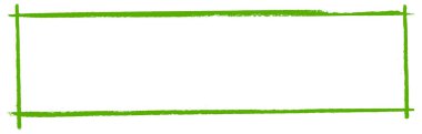 Temiz fırça darbeleri ve minimum grunge etkisi olan el yapımı yeşil dikdörtgen çerçeve. Yaratıcı düzenler için vektör illüstrasyonu.