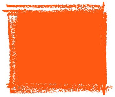 Kaba fırça dokusu ve grunge kenarlı parlak turuncu kare çerçeve. Grafik tasarımı için vektör illüstrasyonu.