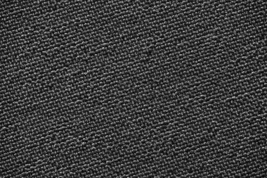 Close-up image of black synthetic mesh fabric with a fine, shiny, and tightly woven texture.