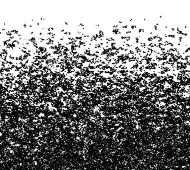 Beyaz zemin üzerinde yoğun parçacık grafiği olan soyut siyah grunge yarım ton dokusu, kenarlı grafik tasarımı için ideal. Vektör illüstrasyonu.