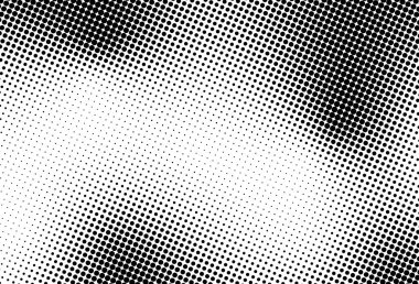 Siyah beyaz soyut yarım ton vektör arkaplanı. Klasik noktalı gradyan tasarımı retro çizgi-stil dokusu ve optik derinliği ile.