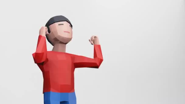 欢呼声中的卡通片 高举双臂的支持 — 图库视频影像