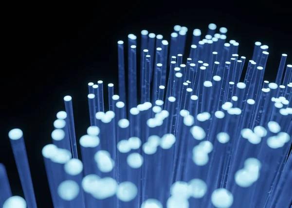 stock image 3d render of blinking fibre optic for data transfer transmission concept.