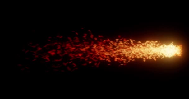 火箭发动机排气爆裂用火焰的隔离3D渲染 下半年阿尔法掩模视频 — 图库视频影像