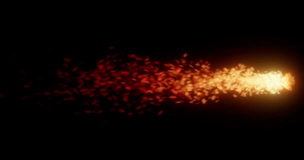 Isolated Render Fire Flames Rocket Engine Exhaust Bursting — Stock Video