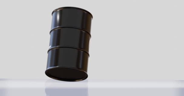 エネルギーの概念又は原油のインフレのための石油バレルの三次元レンダリング — ストック動画