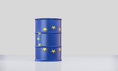 Politik kavram için ayrıştırılmış 3D petrol varilleri.