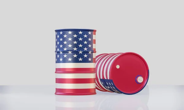 政治的概念の旗の油樽の隔離された3Dレンダリング — ストック写真