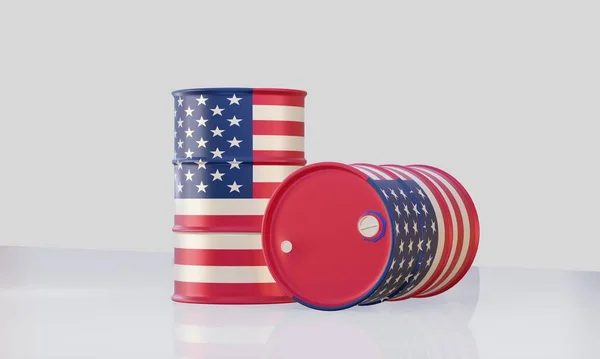 Isolated Render Oil Barrels Flag Political Concept — Stock Photo, Image