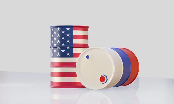 Isolated Render Oil Barrels Flag Political Concept — Stock Photo, Image