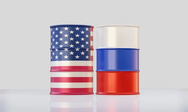 Render Oil Barrel Flag Energy Political Concept — Stock Photo, Image