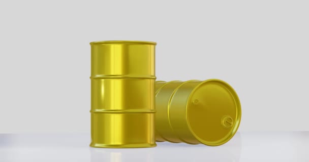 Barril Tambor Metal Para Armazenamento Petróleo Produtos Químicos — Vídeo de Stock