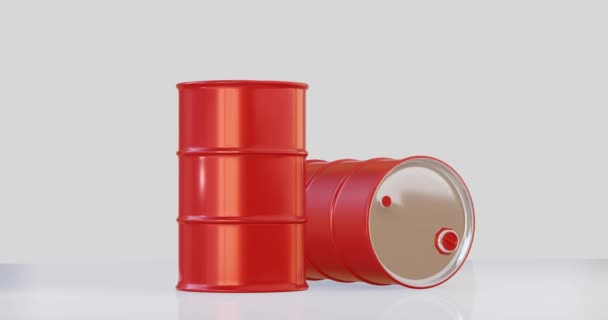 Barril Tambor Metálico Para Almacenamiento Petróleo Productos Químicos — Vídeos de Stock