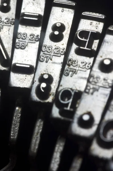 Close Chaves Máquina Escrever Vintage Velho Para Vários Conceitos — Fotografia de Stock