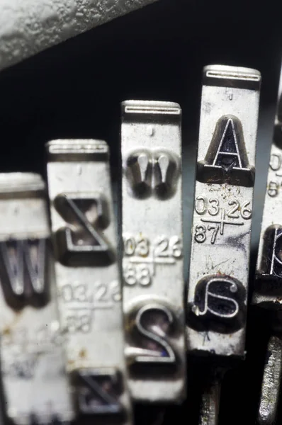 Close Old Vintage Typewriter Keys Various Concepts — Stock Photo, Image