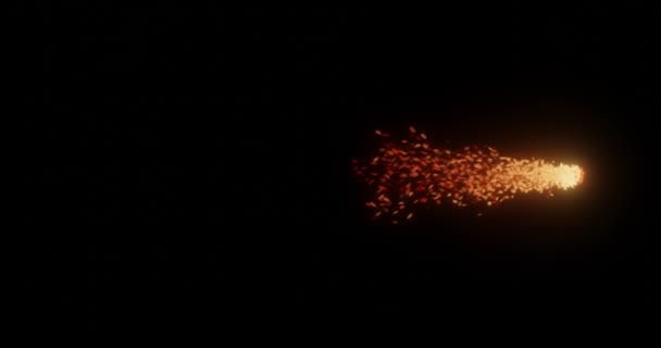 火箭发动机排气管爆裂用火焰的隔离3D渲染 — 图库视频影像