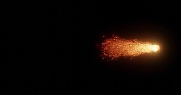 Isolated Render Fire Flames Rocket Engine Exhaust Bursting — Stock Video