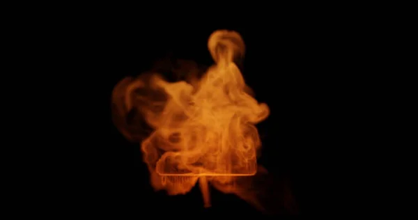 Odizolowana Faktura Płomienia Ognistego Lub Tekstura Dymu Czarno — Zdjęcie stockowe