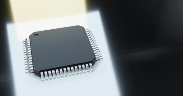 Render Microchip Semiconductor Chip Computing Computer Processing — Vídeo de Stock