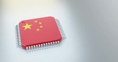  3d render of microchip or semiconductor chip, for production of countries.