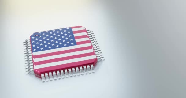 Render Microchip Semiconductor Chip Production Countries — Vídeos de Stock