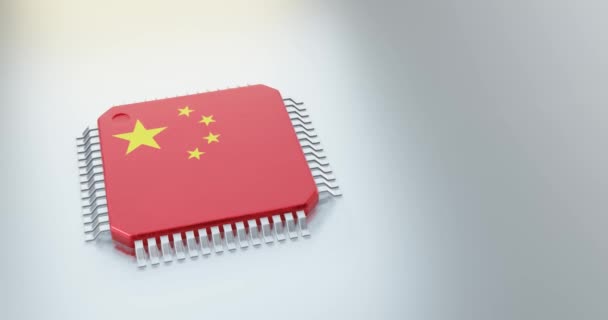 Render Microchip Semiconductor Chip Production Countries — Vídeo de Stock
