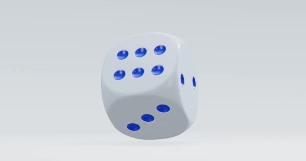 Render Isolated Rotating Dice Casino Gambling Concept Looping Video — Vídeo de stock