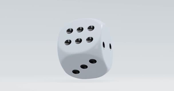 Render Isolated Rotating Dice Casino Gambling Concept Looping Video — Stock video