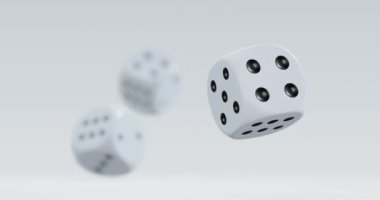 3d render of isolated dice for casino or gambling concept.