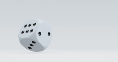 3d render of isolated dice for casino or gambling concept.