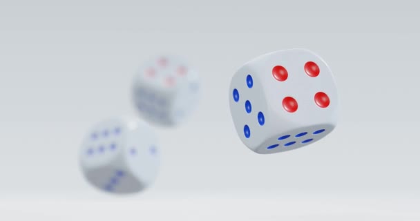 Render Isolated Dice Casino Gambling Concept — Vídeo de Stock